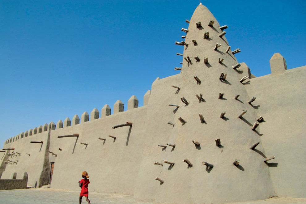 Mošeja Djinger ber v Timbuktuju, narejena iz blata in gline