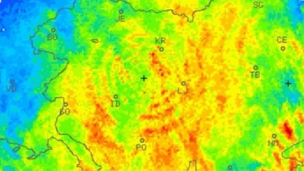 Zakaj so se včeraj nad Slovenijo pojavili nenavadni koncentrični krogi? (foto: Screenshot Arso radarska slika)
