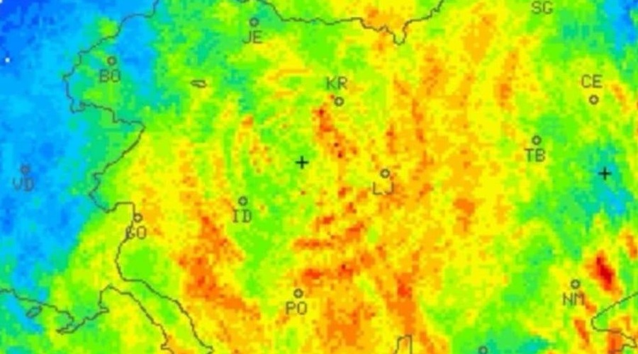 Zakaj so se včeraj nad Slovenijo pojavili nenavadni koncentrični krogi? (foto: Screenshot Arso radarska slika)