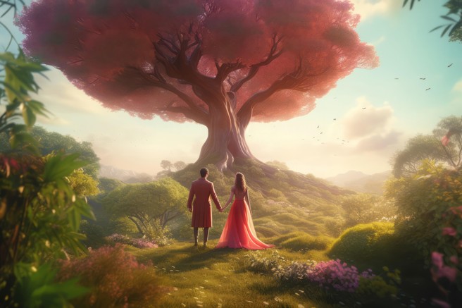 Zaljubljen par v naravi