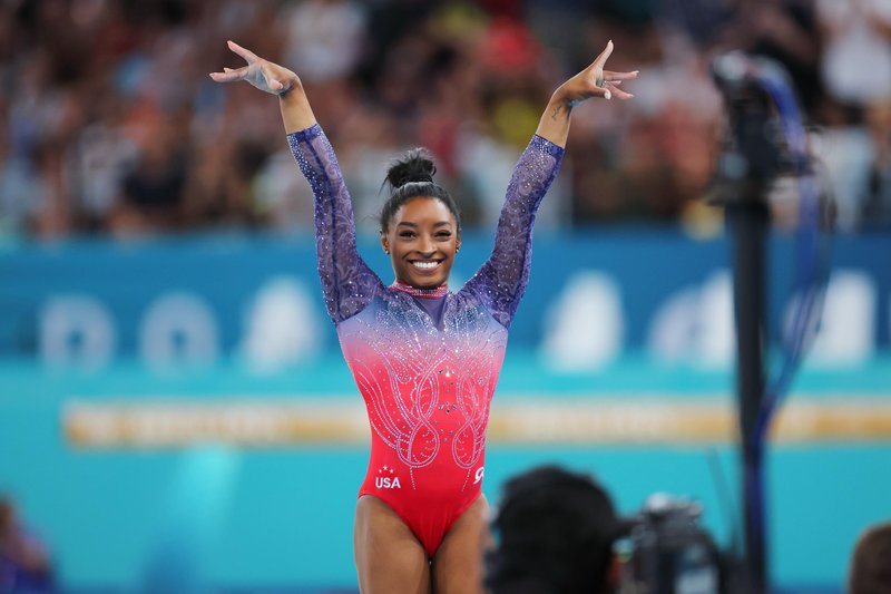 Simone Biles na olimpijskih igrah v Parizu