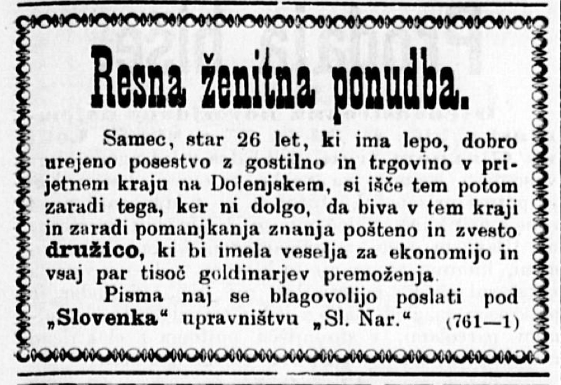 Kako so izgledale ŽENITNE PONUDBE naših pradedkov? "To je bil 'Tinder' v 19. stoletju"