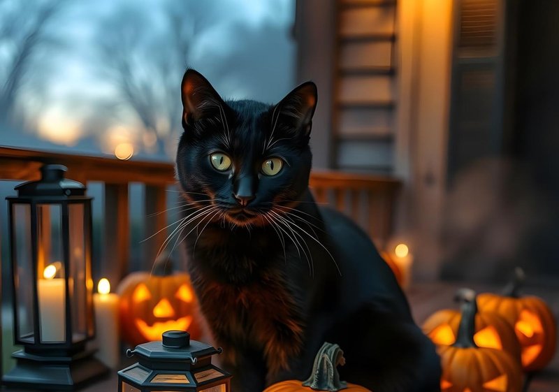 črna mačka noč čarovnic
