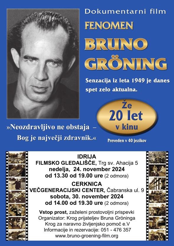 NEOZDRAVLJIVO NE OBSTAJA - dokumentarni film o zdravilcu Brunu Gröningu