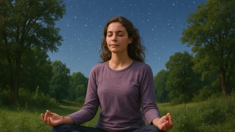 ženska meditira v naravi