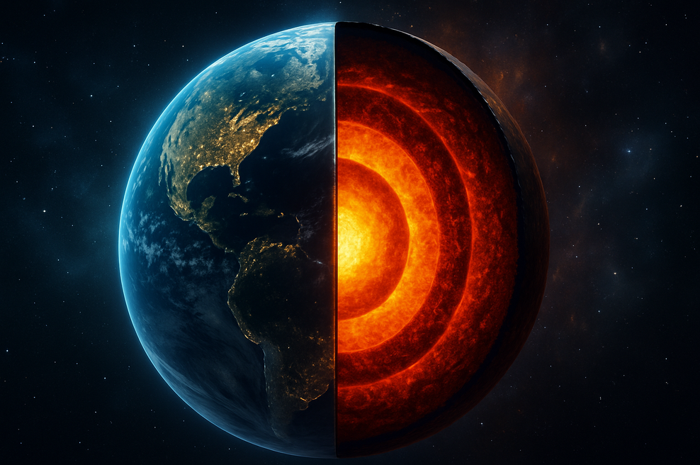 Znanstveniki odkrili skrivnostne strukture v globinah Zemlje: zdaj lahko dobimo pojasnilo, zakaj naš planet podpira življenje (foto: AI)