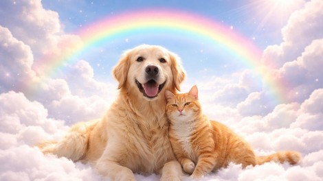 pes in mačka v nebesih