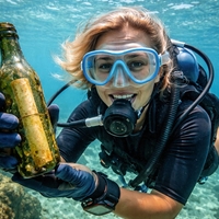 Med potapljanjem je našla steklenico s skoraj 100 let starim sporočilom