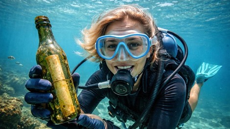 Med potapljanjem je našla steklenico s skoraj 100 let starim sporočilom