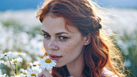 ženska travnik rože