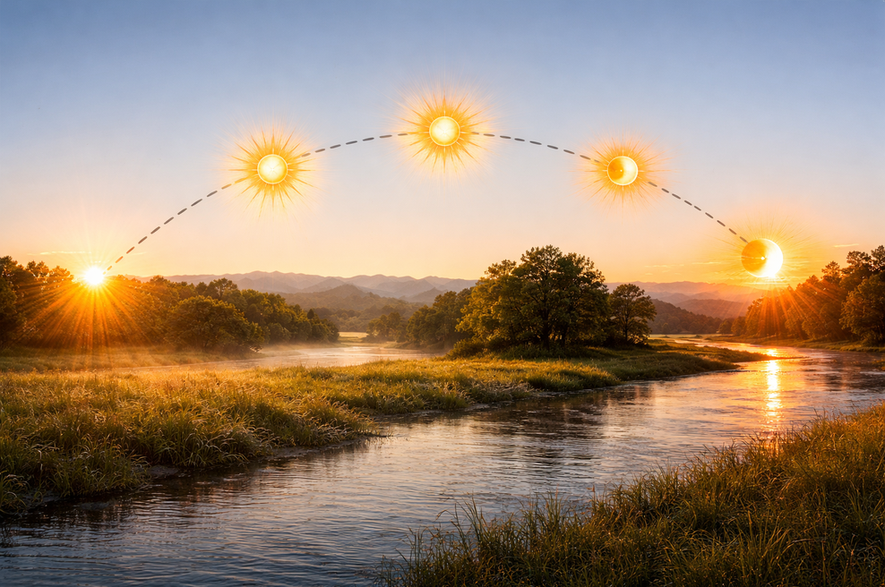 Ajurveda pravi, da nismo utrujeni po naključju – temveč zato, ker živimo v neskladju z naravnim ritmom sonca in lune (foto: AI)