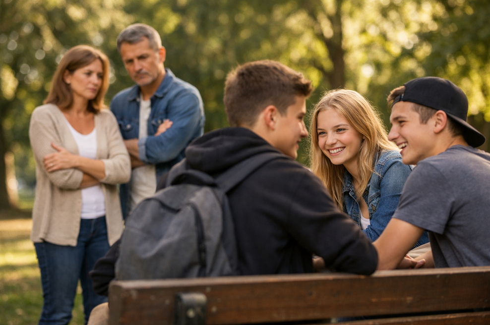 Ko vrstniki postanejo pomembnejši od staršev: strokovnjaki opozarjajo na tveganje (foto: AI)