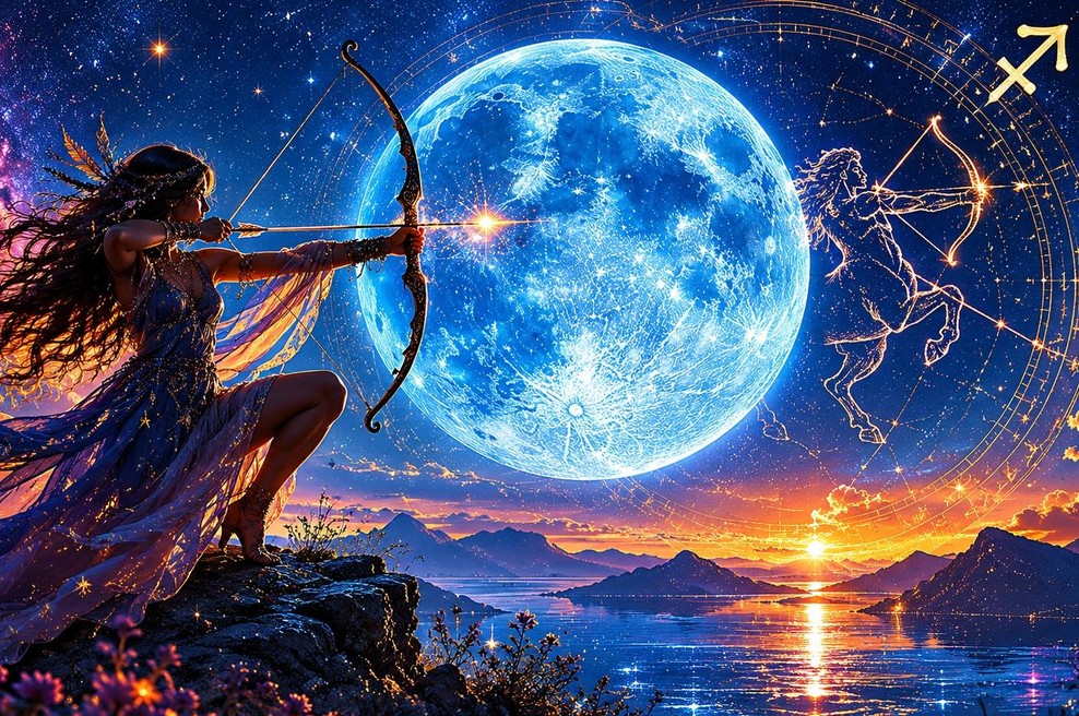Prihaja modra polna luna v strelcu: čas osvoboditve in poguma (foto: ai)