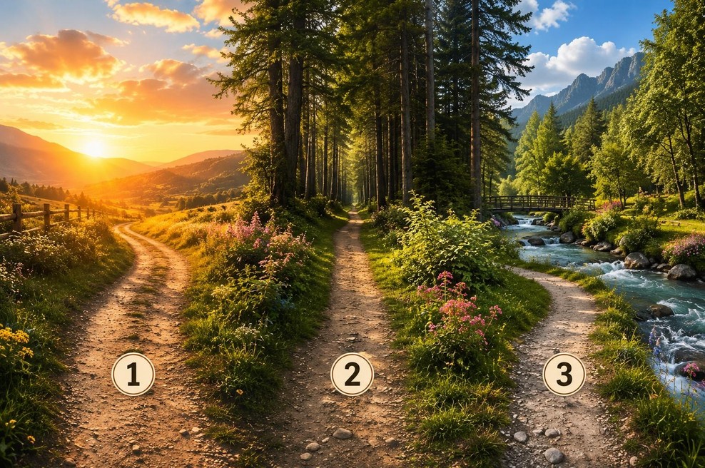 Ne veste, v katero smer bi šli? Izberite pot, ki vas najbolj privlači, in odkrijte, kaj vaš izbor razkriva o vas (foto: ai)