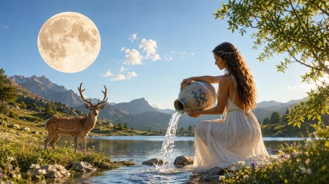polna luna vodnar jelen